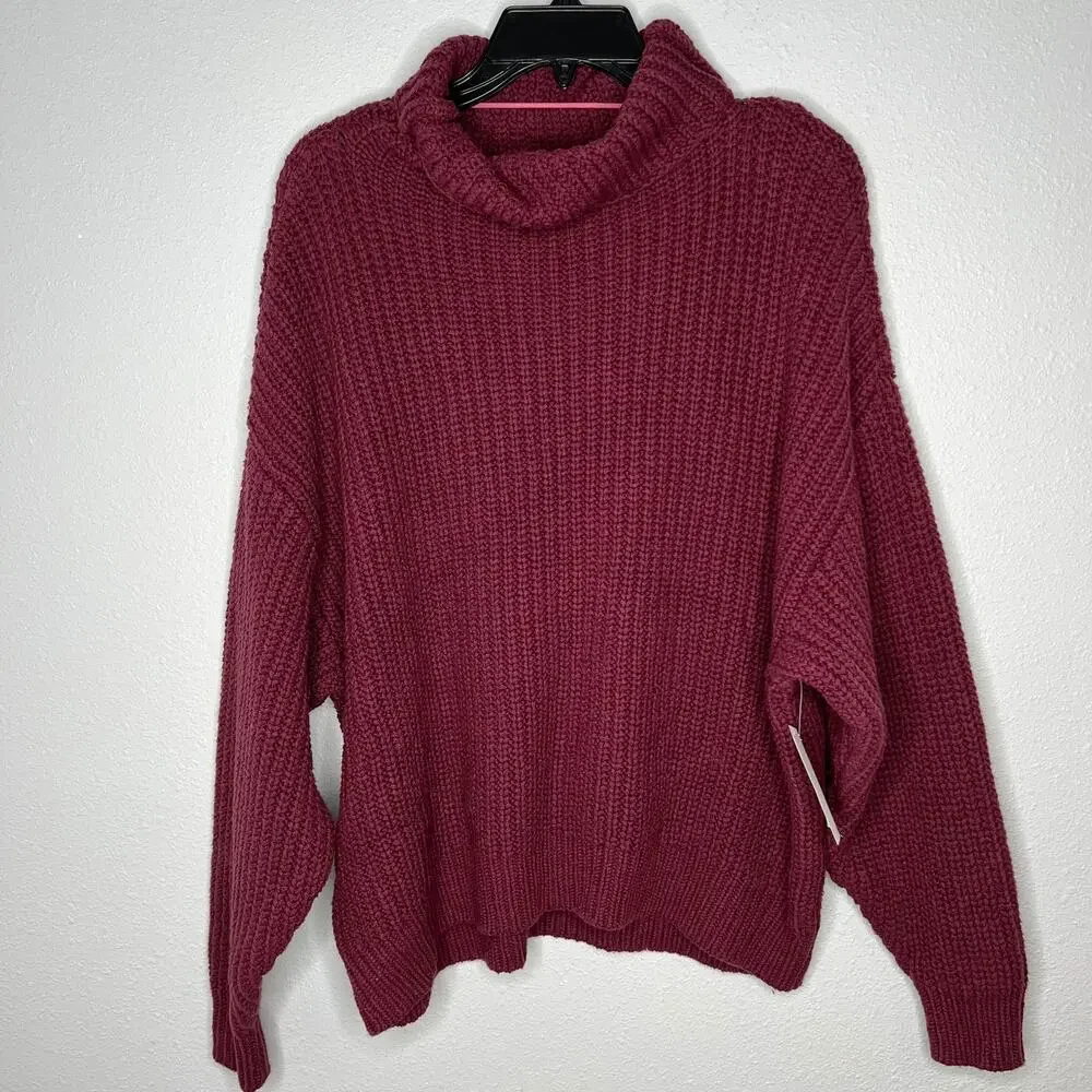 New Free People Turtle Neck Pullover Knit Sweater Long Sleeve Women's Size XS